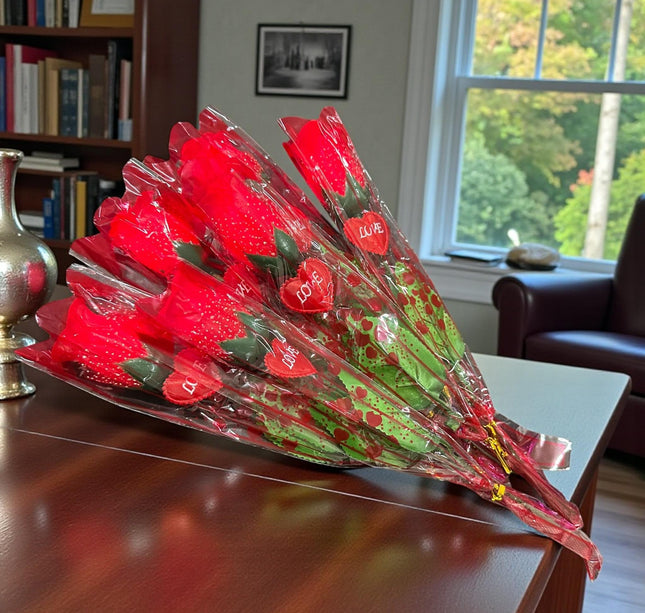 12 Rosas con Luz "Love" San Valentin $15 c/u