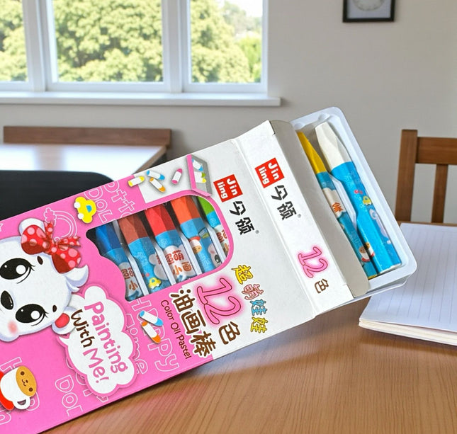 Caja con 12 Crayolas Osito $1.9 c/crayon