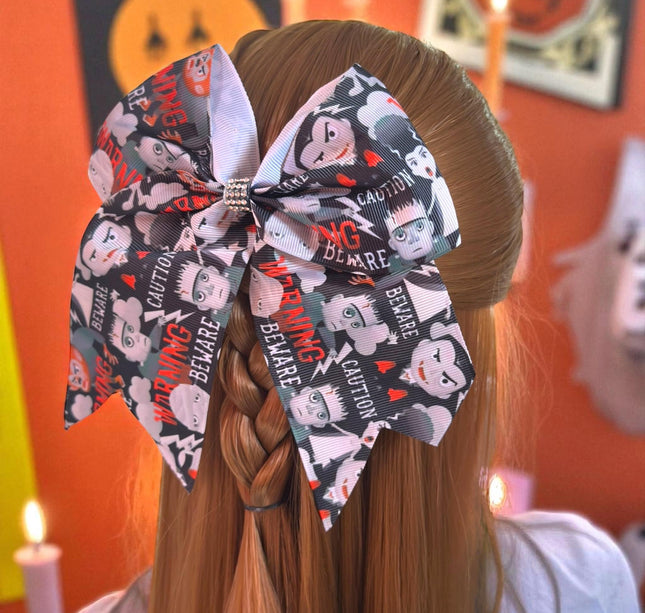 12 Moños Halloween Grandes Estampados $10 c/u