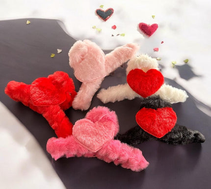 12 Pinzas de Peluche con Corazón $6.9 c/u