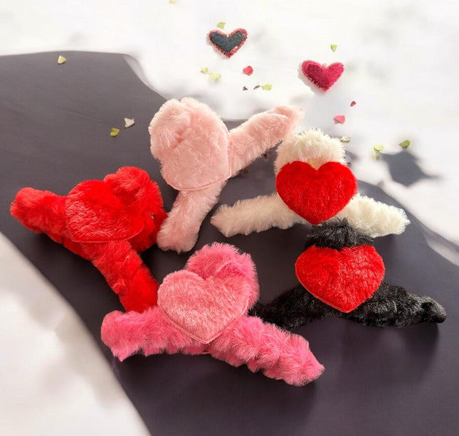 12 Pinzas de Peluche con Corazón $6.9 c/u