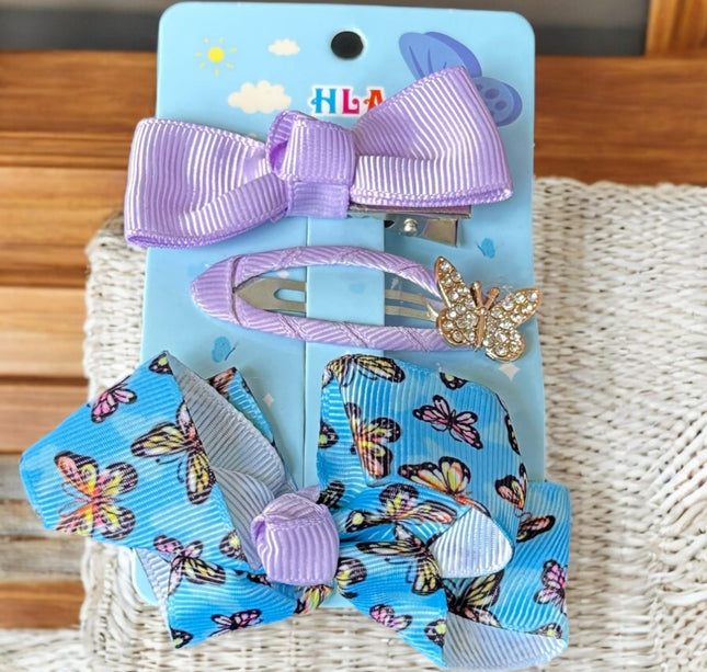12 Sets de Pasadores con Moños Mariposas $5.9 c/u