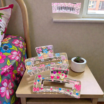 12 Pinzas para Cabello San Valentin Corazones $6.2 c/u