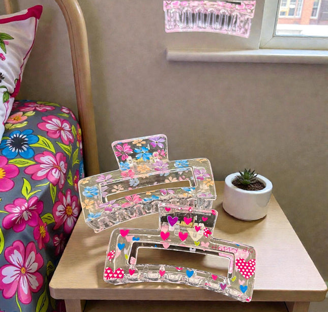 12 Pinzas para Cabello San Valentin Corazones $6.2 c/u