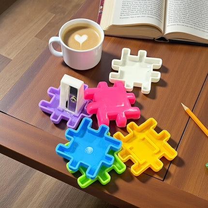 Bote Alcancia con 40 Cubos Sacapuntas para Armar $4.5 c/u