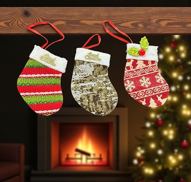 12 Botitas Navideñas Colgante 10cm * 7cm para decorar $5.9 c/u