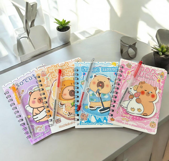 12 Libretas Capibara 3D con Lapicero $7 c/u