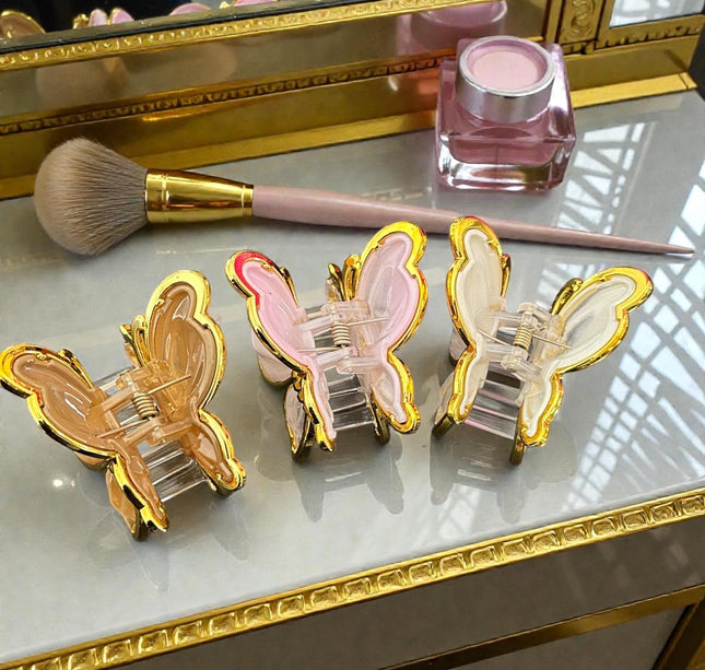 12 Pinzas Mariposas Colores con Bordes Dorados $10.5 c/u