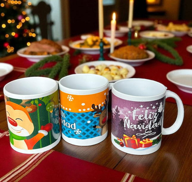 3 Taza Navidad Decorada $26 c/u