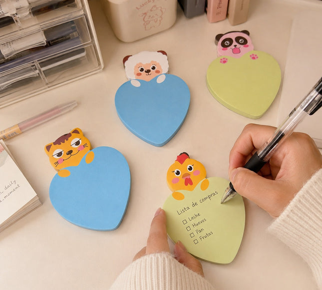 12 Post Its Corazón Ositos $4.5 c/u