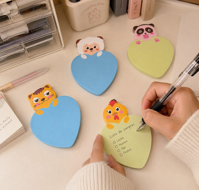 12 Post Its Corazón Ositos $4.5 c/u