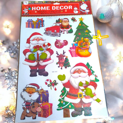 10 Planillas Calcomania 3D Stickers de Santa Claus  $21.6 c/u