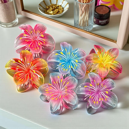 12 Pinzas Hawainas Flores Lindas $9.9 c/u