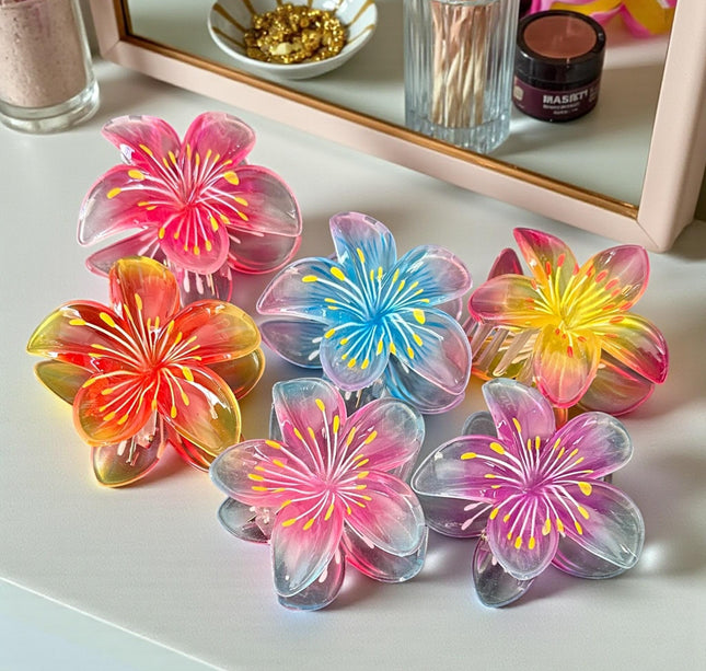 12 Pinzas Hawainas Flores Lindas $9.9 c/u