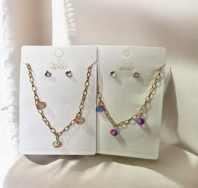 12 Sets aretes y collares pedrería $6.12 c/u