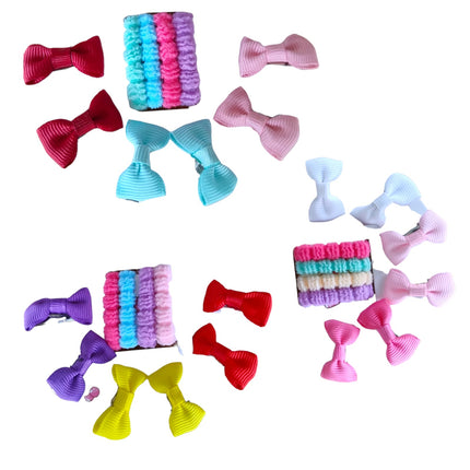 12 Sets de Moñitos y Ligas colores $8.88 c/u