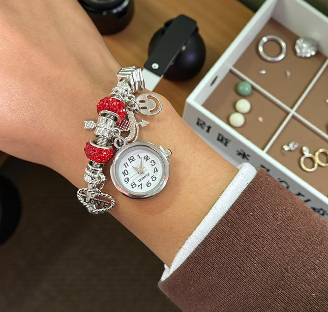 12 Pulseras Pandoras San Valentin con Reloj $37 c/u