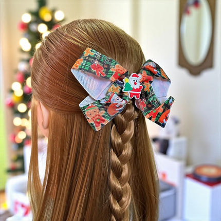 12 Moños Navideños Estampados Figuras $6.3 c/u