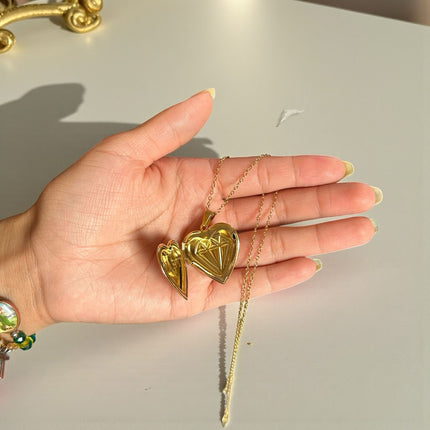 12 Collares Relicarios de Corazón Acero Inoxidable $29.05 c/u