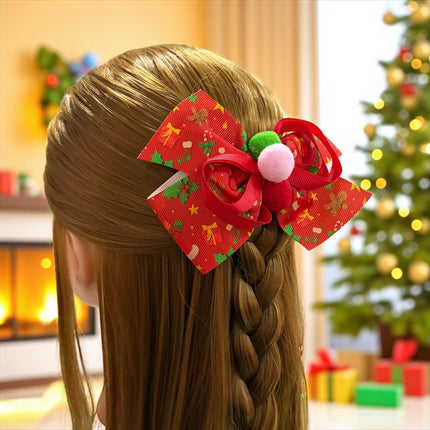 12 Moños Dobles Navideños con PomPom $6.5 c/u