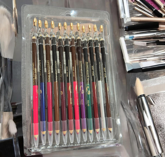 Sets de 12 Delineadores Dobles, para Ojos y Labios
