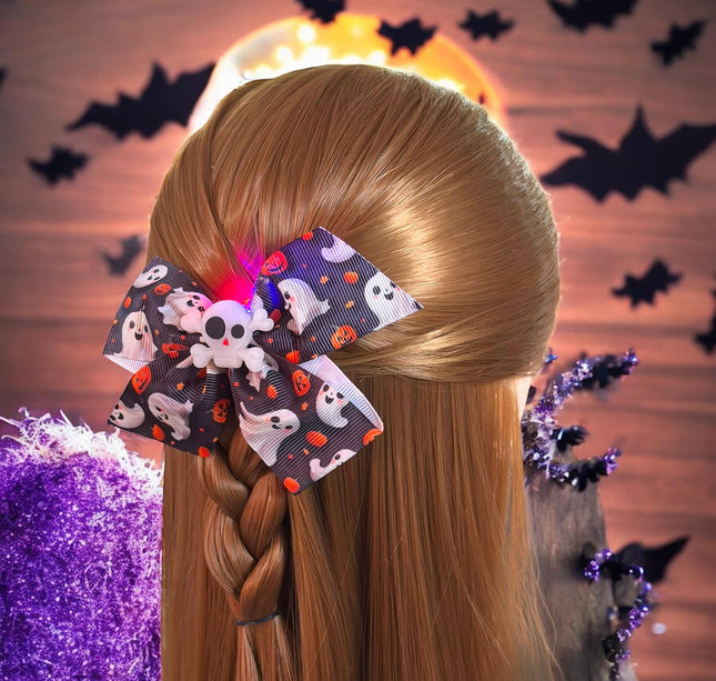 12 Moños Halloween Con Luces con Figurita $11.5 c/u