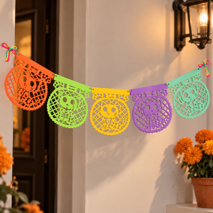 Enramada Decorativa de Gatitos Esqueleto Multicolor Redondo