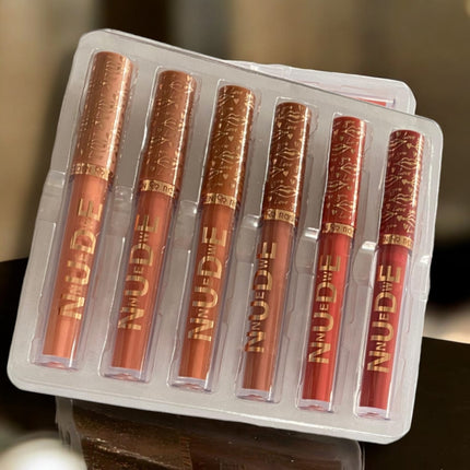 Set 6 Labiales liquidos Nude Plata