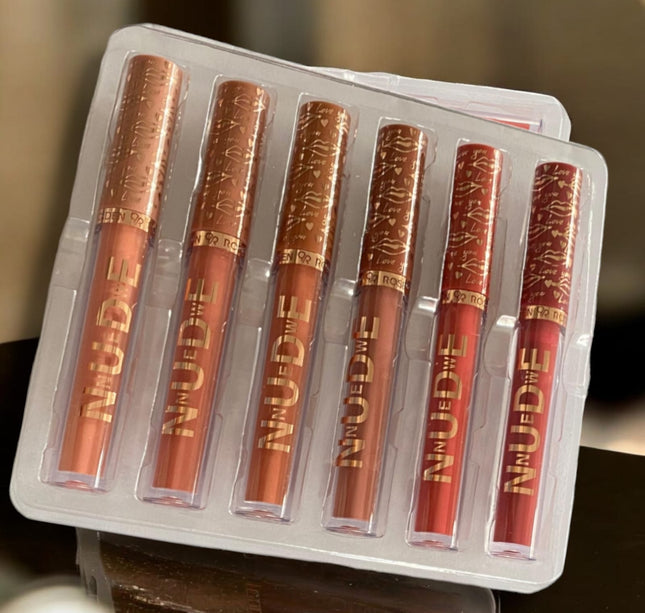 Set 6 Labiales liquidos Nude Plata