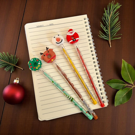 48 Lapices Navideños De Puntillas con Figuras $6.52 c/u