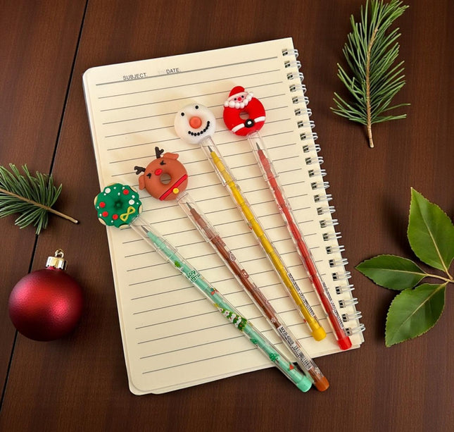 48 Lapices Navideños De Puntillas con Figuras $6.52 c/u