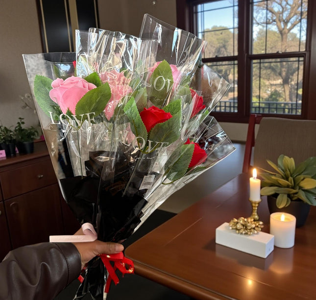 10 Rosa Individual Envuelta Regalo $13 c/u