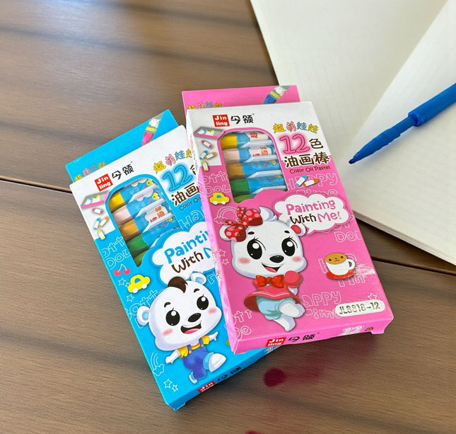 Caja con 12 Crayolas Osito $1.9 c/crayon