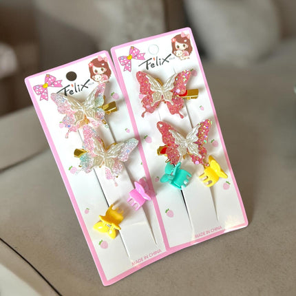 12 Duos Mariposa Pasadores y Cuquitas Colores $9.5 c/u