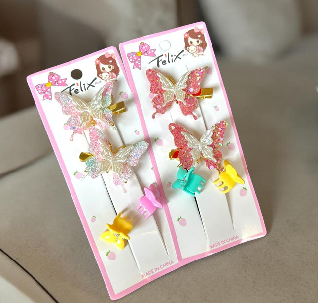 12 Duos Mariposa Pasadores y Cuquitas Colores $9.5 c/u