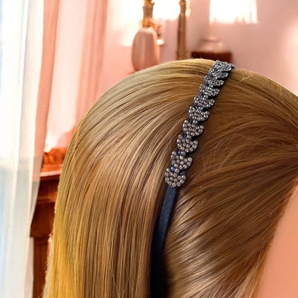 12 Diademas Negra Decorada brillantes $5.4 c/u