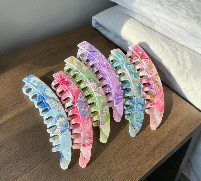 12 Pinzas Bananas con Pedreria Colores $11 c/u