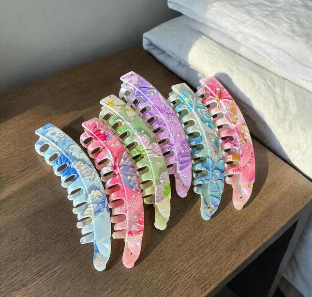 12 Pinzas Bananas con Pedreria Colores $11 c/u