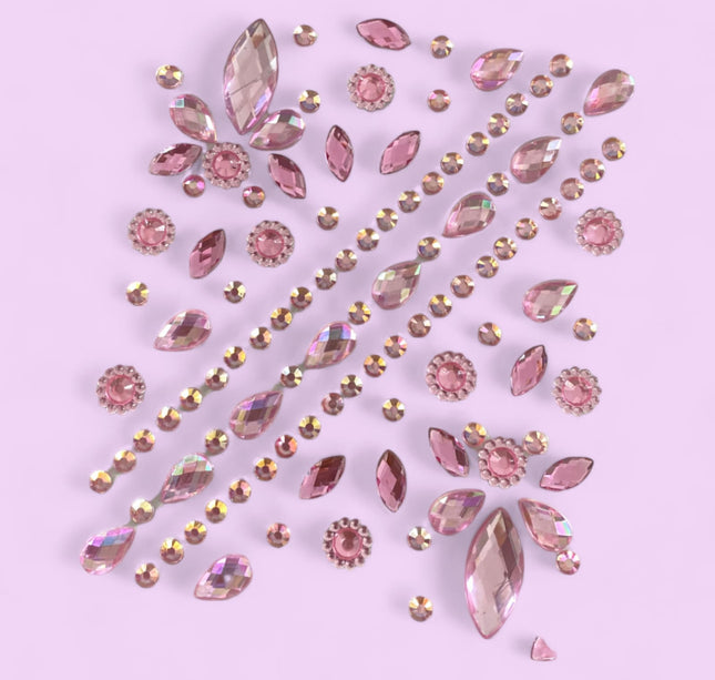 12 Planillas sticker piedras para el rostro $8.20 c/u