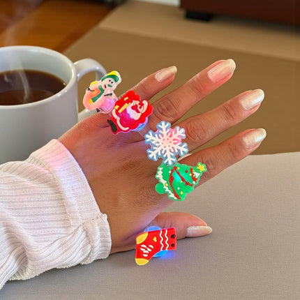 50 Anillos Navideños con Luces y Figuras $3.5 c/u