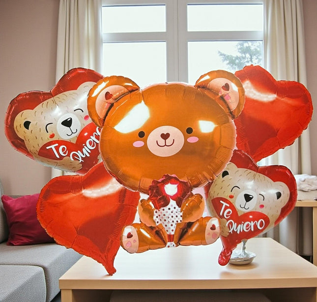 3 Sets 5 Globos Corazones "San Valentin" $29 c/u