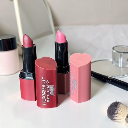 12 Labiales Matte "Corazón" Huxia $11 c/u