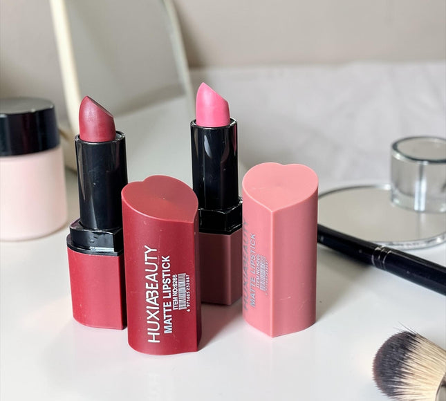 12 Labiales Matte "Corazón" Huxia $11 c/u