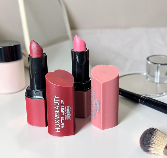 12 Labiales Matte "Corazón" Huxia $11 c/u