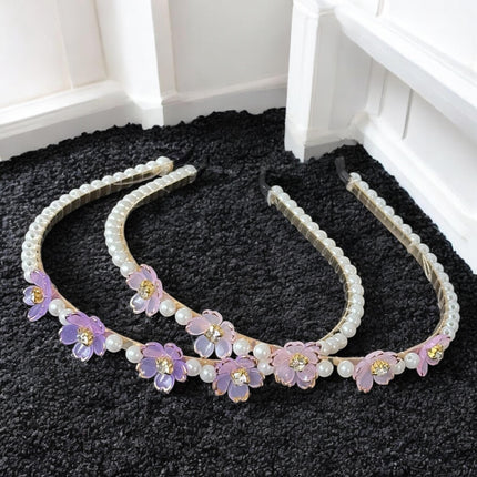12 Diademas Premium Perlas y Flores $11.5 c/u