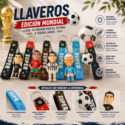 12 Llaveros Mundialistas Jugadores  $7 c/u