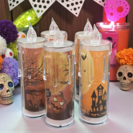 24 Velas de Luces Decoradas Halloween $11.56c/u