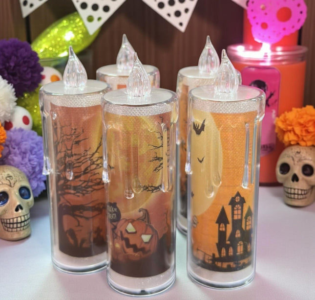 24 Velas de Luces Decoradas Halloween $11.56c/u