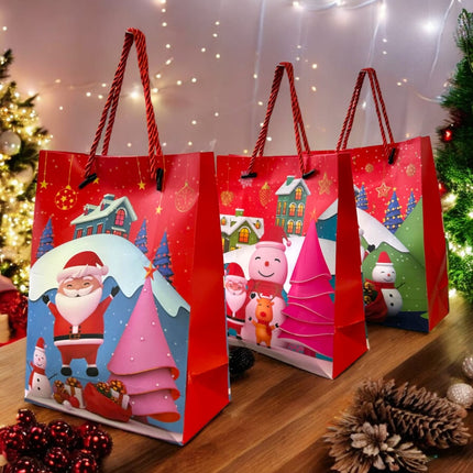 12 Bolsas Navideñas Estampadas $5 c/u