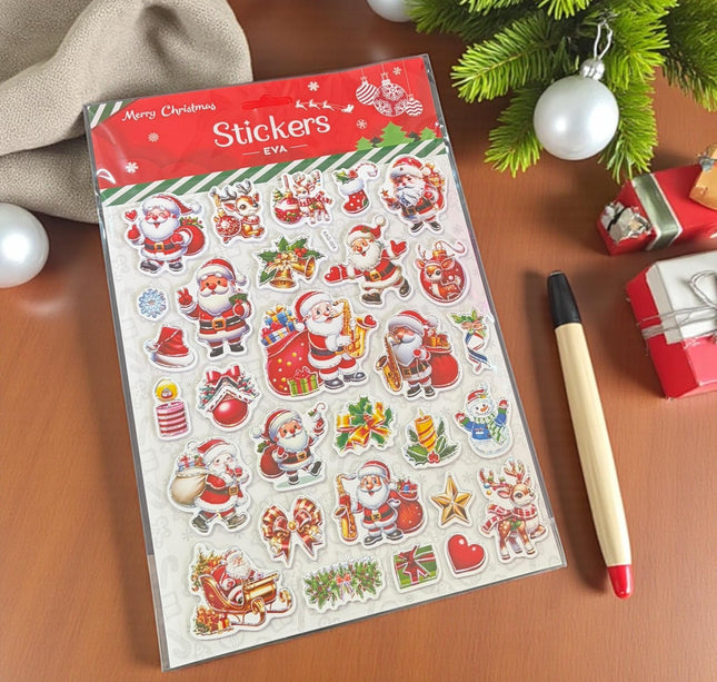 12 Stickers Navideños Santa $18 c/u